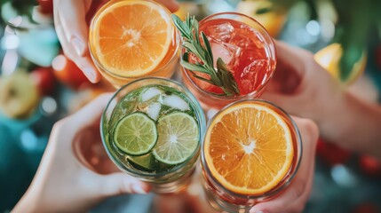 A mixologist hosting a drink and spirits workshop, showcasing eco-friendly glassware and ingredients.