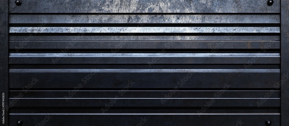 Poster black horizontal metal background with fine lines industrial design copyspace for text dark texture 