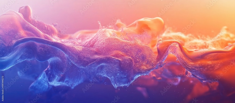 Poster vibrant colorful abstract water waves with soft gradients and smooth textures suitable for backgroun