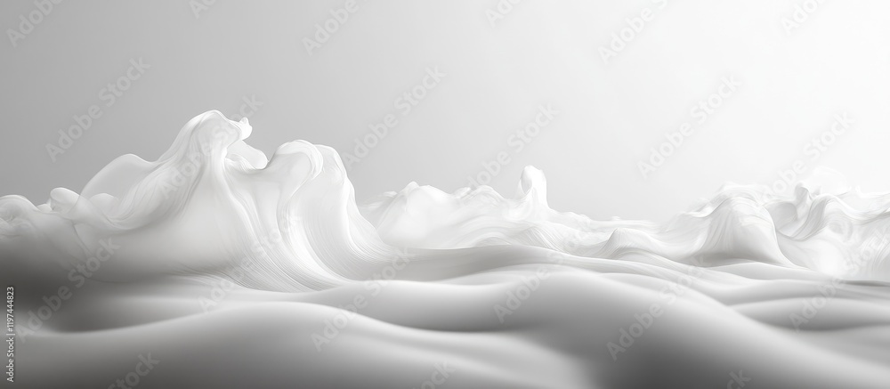 Aufkleber abstract white foam waves with soft textures and gradients on a light background suitable for copy s