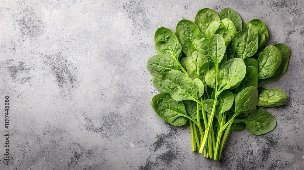 Poster isolated of a bunch of fresh spinach leaves arranged neatly to showcase their crisp texture stock ph