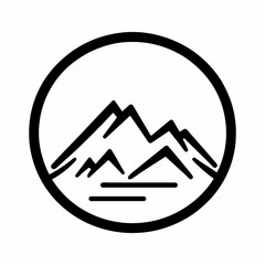 Travel logo design. Mountain silhouette on white background. Simple vector illustration