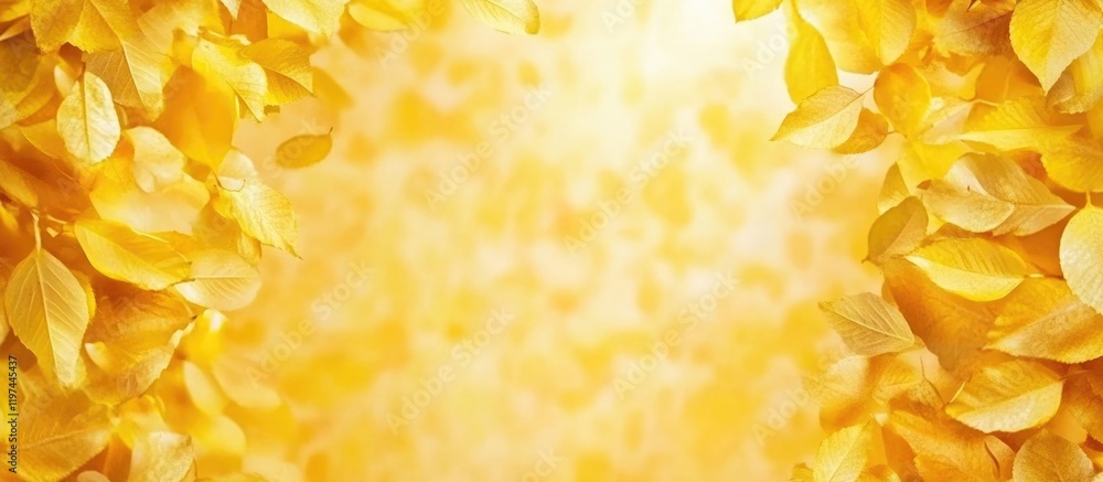 Canvas Prints golden yellow floral background with soft light and copy space for text placement
