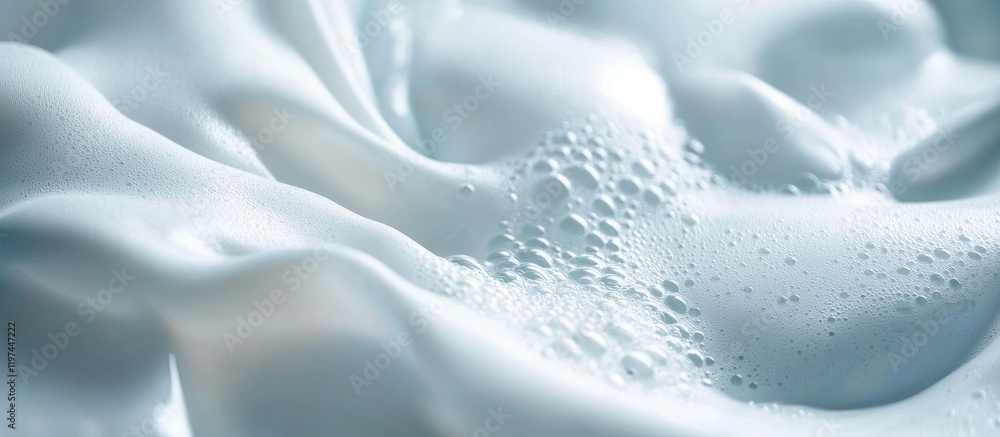 Canvas Prints close-up of smooth white fabric with water droplets and bubbles on a textured surface copy space