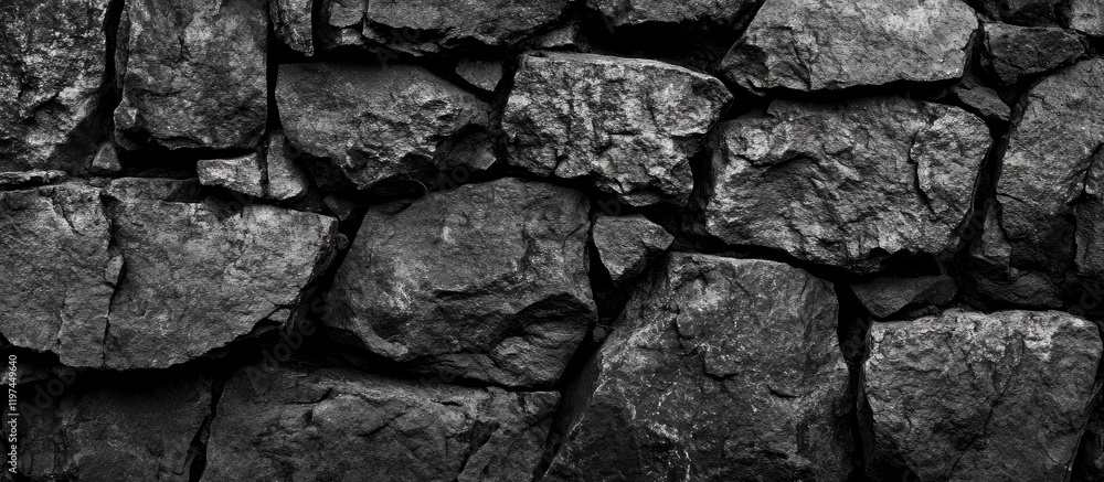 Aufkleber textured black grunge background featuring dark stone wall in a square format ideal for copyspace an