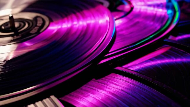 Vinyl records music background, texture, 80's, vintage, retro, acoustic, eighties, disco, gradient
