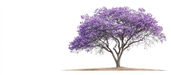 Obraz premium Isolated Bare Jacaranda Tree with Purple Flowers on White Background Offering Copyspace for Seasonal Nature Themed Designs