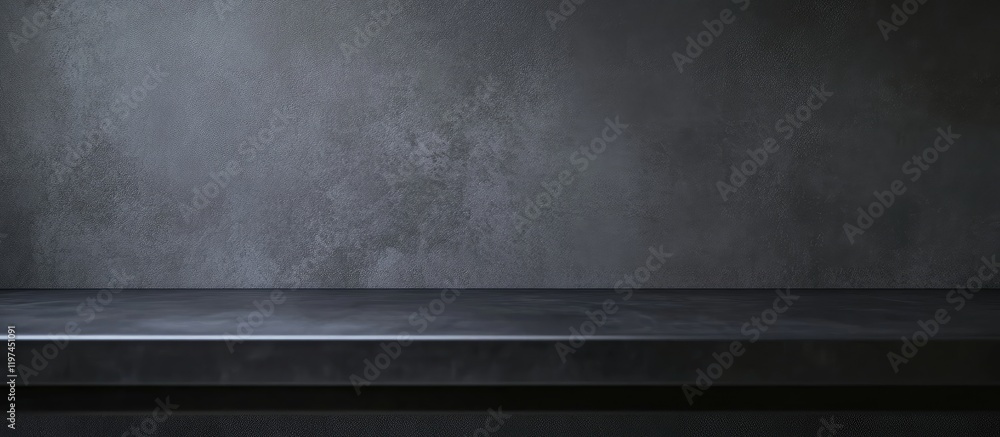 Poster black electronic shelf display stand with blank advertising label in a modern retail environment fea