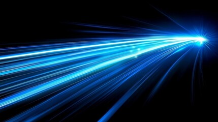 Streaks of Blue and White Light Speeding Through the Darkness, Long Exposure Photography