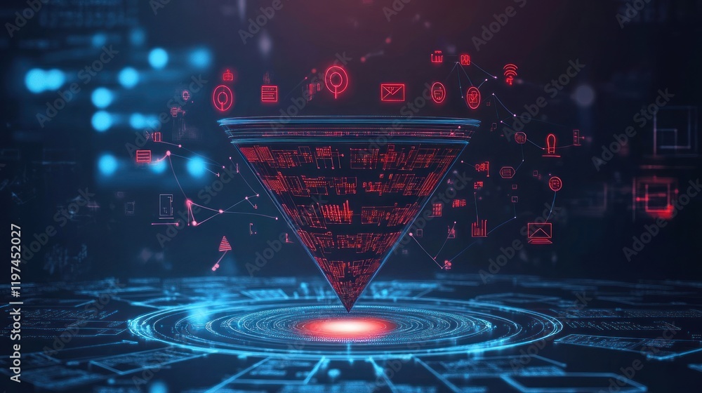Poster data convergence: a futuristic visualization of information synthesis