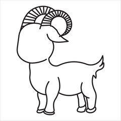 Goat icon ooutline vector