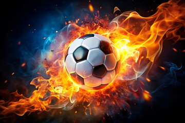 soccer ball in fire
