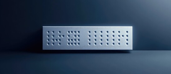 Braille Signage in Modern Design with Blue Background Featuring Textured Dots and Ample Copy Space for Accessibility Messages