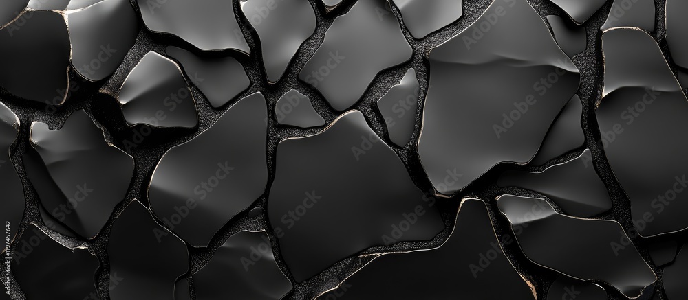 Poster black matte stone foil texture background with empty copyspace for text at center position captured 