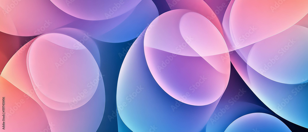 Poster soft gradients with overlapping circles create a serene abstract background