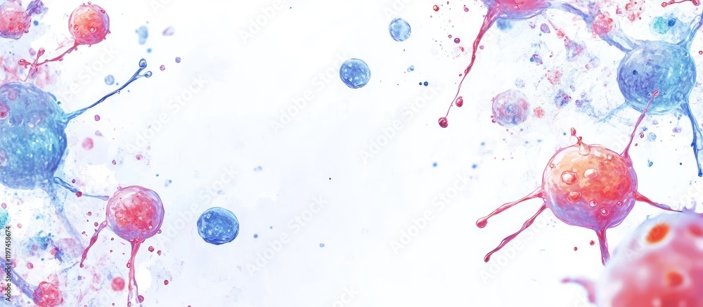 Poster colorful brain cells on white background with medical concept artistic design and empty copy space f