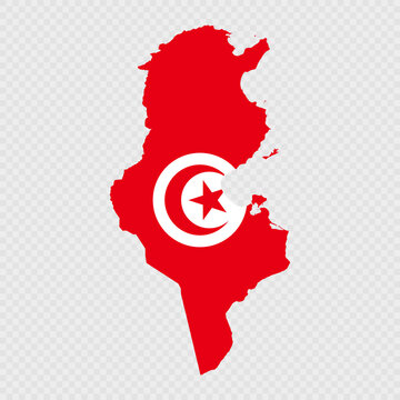 recommend clip art: Tunisia map silhouette with flag.
