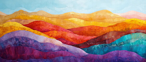 Vibrant layers of colored rock showcase unique patterns in painted hills landscape