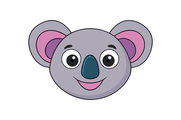 Cute Animal Kawaii Vector art in Illustration on White Background