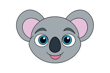 Cute Animal Kawaii Vector art in Illustration on White Background