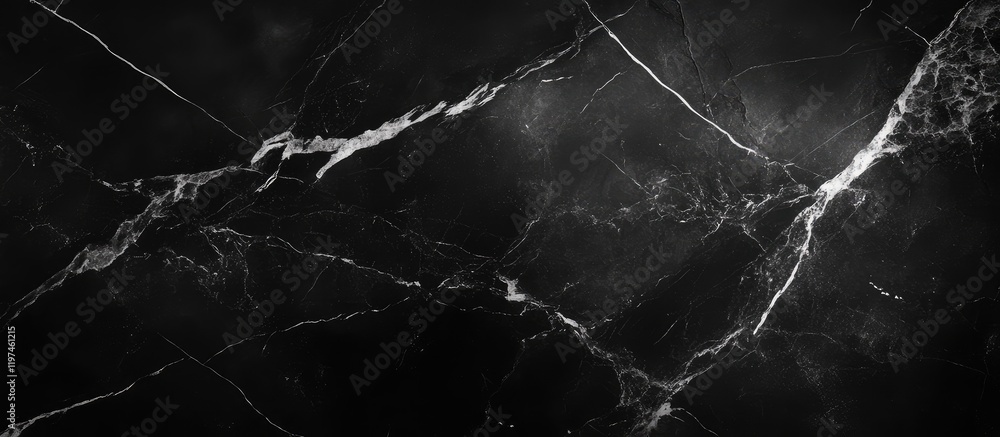 Poster black marble texture with striking white veining on a seamless surface ideal for elegant design appl