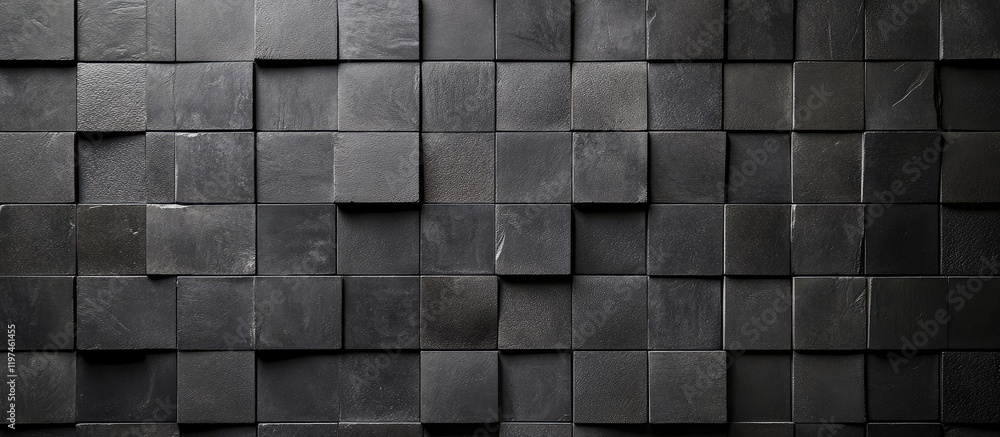 Poster elegant black cement textured tile background featuring a grid pattern, ideal for text overlay or de