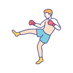 kickboxing icon, kickboxing vector illustration-simple illustration of kickboxing, perfect for kickboxing logos and themed design 