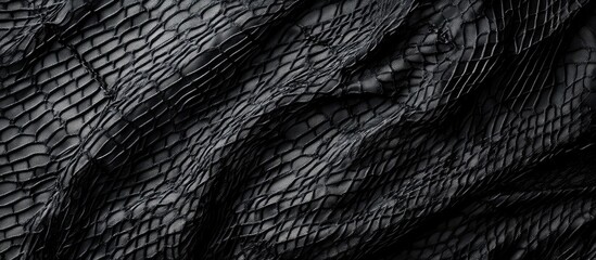 Textured black fabric against a dark gradient background, featuring a smooth area for text placement, emphasizing the netting pattern.