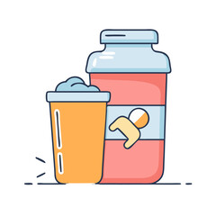 protein shake bottle icon, protein shake bottle vector illustration-simple illustration of protein shake bottle, perfect for protein shake bottle logos and themed design 