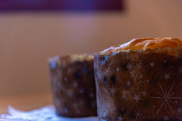 Homemade panettones produced by hand