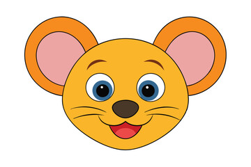 Cute Animal Kawaii Vector art in Illustration on White Background