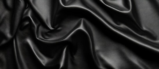Obraz premium Black Faux Leather Texture Background with Smooth Silky Appearance Ideal for Graphic Design and Text Placement in Professional Settings