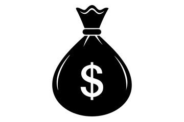 Money Bag Silhouette Vector, Money Bag Clipart, Money bag icon