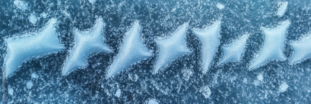 Poster abstract pattern of ice formations on a frozen surface in cold winter environment