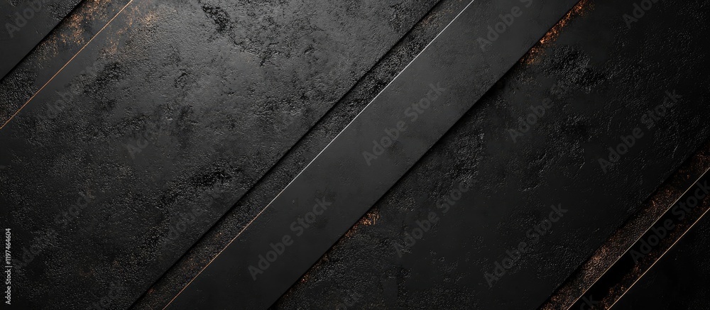 Poster black grunge texture background featuring diagonal ribbons in dark shades with ample copyspace for t
