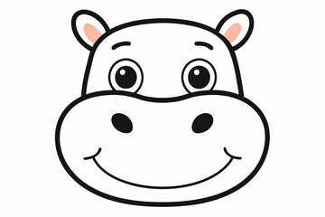 Animal Face Kawaii Vector art in Illustration on White Background