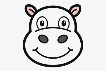 Animal Face Kawaii Vector art in Illustration on White Background