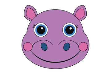 Animal Face Kawaii Vector art in Illustration on White Background