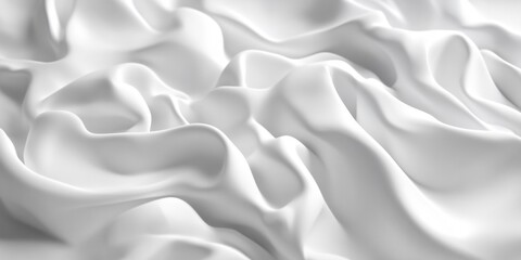 Fototapeta premium Abstract White Fabric Drapes Soft Flowing Elegant Textile Background
