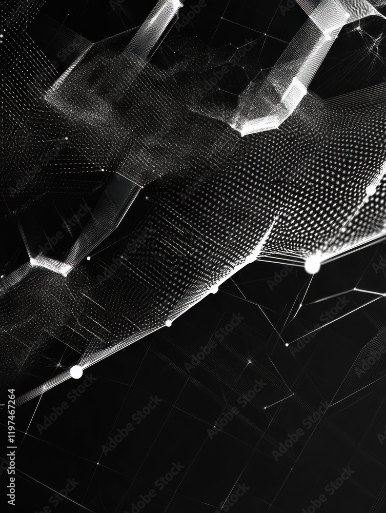 Poster digital technology background. abstract hexagons background with lines and dots. design for science,
