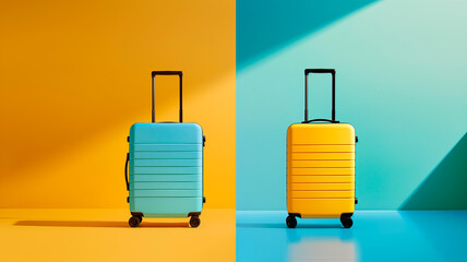 Obraz premium Elegancia en Movimiento: Maletas Minimalistas para Aventureros