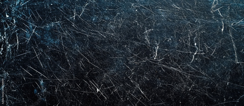 Poster black grunge texture panorama background with scratched surface and copyspace for text in dark shado