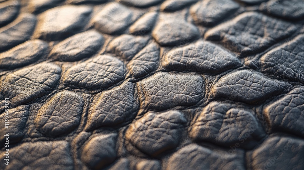 Aufkleber close-up of textured black leather surface with natural patterns and highlights suitable for backgro