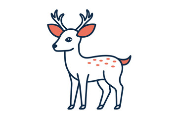 Cute Animal Kawaii Vector art in Illustration on White Background