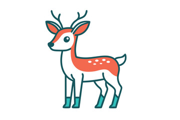 Cute Animal Kawaii Vector art in Illustration on White Background