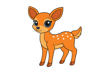 Cute Animal Kawaii Vector art in Illustration on White Background