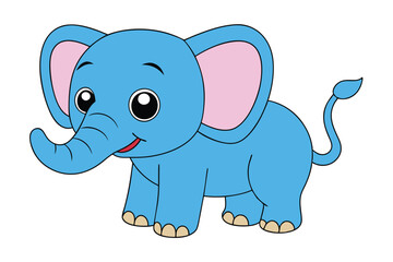 Cute Animal Kawaii Vector art in Illustration on White Background