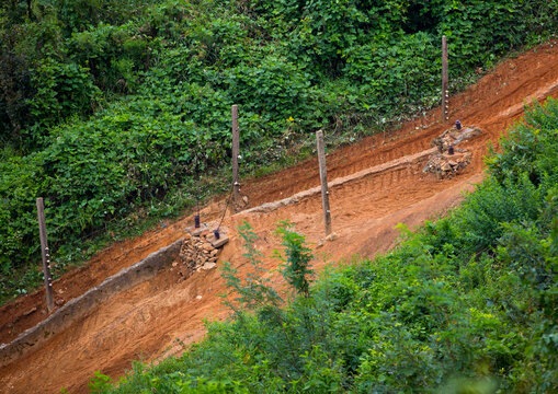 Barbed wires on the North Korean side in the Demilitarized Zone, North Hwanghae Province, Panmunjom, North Korea