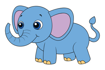 Cute Animal Kawaii Vector art in Illustration on White Background