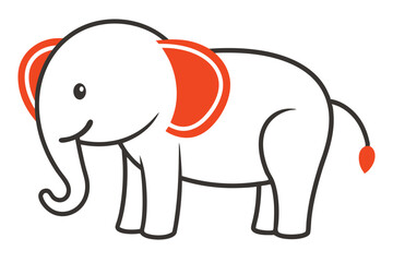 Cute Animal Kawaii Vector art in Illustration on White Background